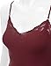 RT1004 Ladies Adjustable Spaghetti Strap Lace Trim Long Tunic Cami Tank Top Burgundy S