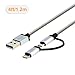 [Apple MFi Certified] CableCreation 2-in-1 Lightning to USB Data Sync Charge Cable, Lightning Micro USB 2-in-1 Cable for iPhone 6 6S 6Plus iPad Air mini Samsung & More, Silver Color,1.2M/4ft.