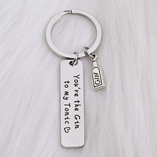 KUIYAI Best Friend Couples Keychain You're The Gin to My Tonic Gifts (Silver)