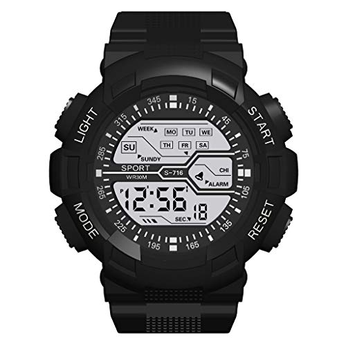 Yezijin Multi Function Sports Fashion Seven Colors Colorful Luminous Electronic Watch for Father Men Student Youth Teens Boyfriend Lover's Birthday - Thumbnail 2