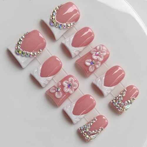 Gleamrain Handmade Press Nails Duck Short Square-ins