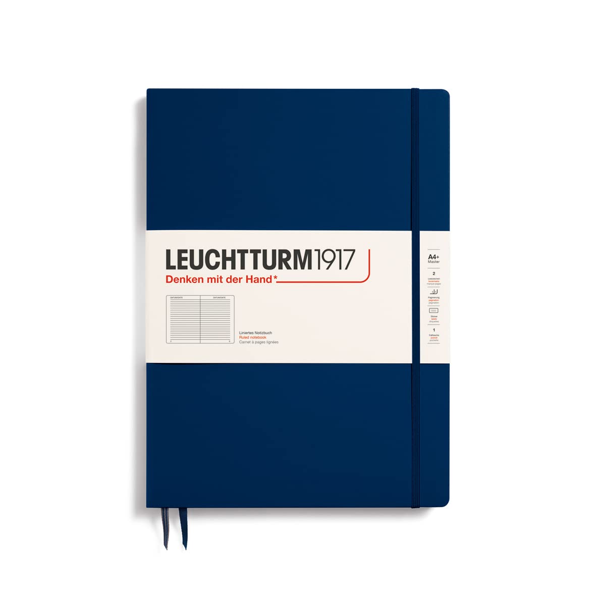 Leuchtturm1920 A4 Plus Master Slim Lined Notebook - Navy
