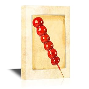 Chinese Culture Canvas Wall Art - Traditional Chinese Delicacy Sugar Coated Haws on a Stick - Gallery Wrap Modern Home Art | Ready to Hang - 12x18 inches