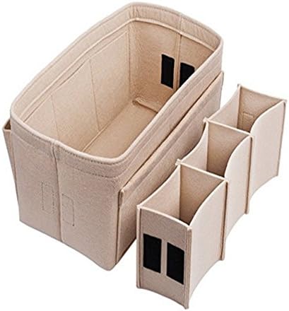POPGRAT Bag Organizer, Felt Insert Bag Organizer for Tote and Handbag Shaper Mommy Bag in Bag (1 Beige)