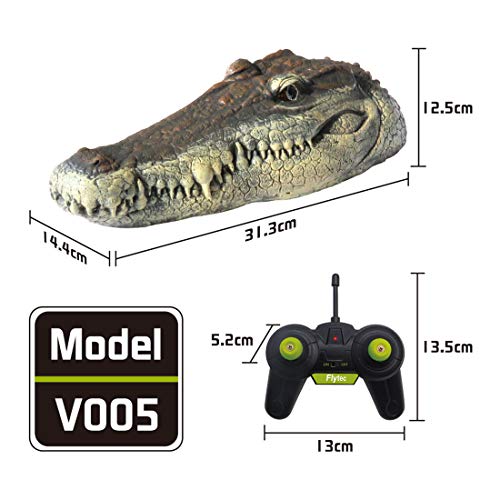 UKSAT Floating Alligator Head Decoy,2.4GHz RC Movable Crocodile Boat with Propeller,Alligator Head Decoy & Pond Float for Pool,Pond,Garden and Patio