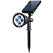AMIR 2 in 1 Solar Spotlights, Upgraded Solar Garden Lights Outdoor, Waterproof 4 LED Landscape Lighting, Adjustable Solar Wall Lights with Auto On/ Off for Yard Driveway Pathway Pool Tree Patio (Blue)