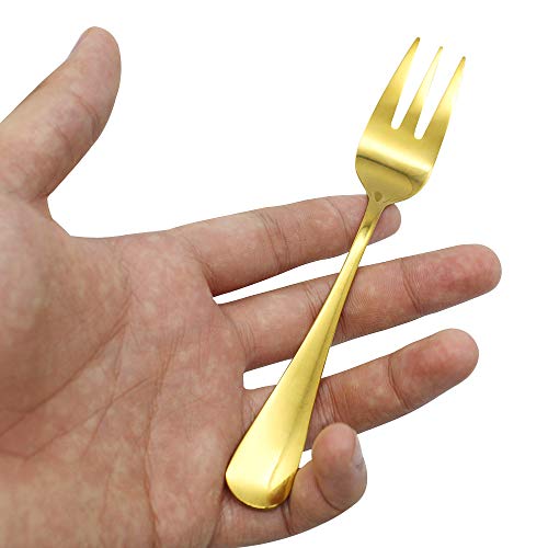 Dylan-EU Tafelvorken roestvrij staal dessertvorken 8 stuks gouden kleine taartvorken party tafeldecoratie vorken worden… - Image 7