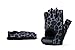 Contraband Pink Label 5297 Womens Design Series Leopard Print Lifting & Rowing Gloves (Pair) - Lightweight Vegan Medium Padded Microfiber Amara Leather w/Griplock Silicone (Charcoal Gray, Small)