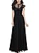 Miusol Women's Elegant Floral Lace 1920'S Royal Style Formal Long Dress,Black,Medium