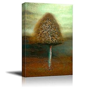 Canvas Wall Art - Abstract Forest - Modern Home Art Stretched and Framed Ready to Hang - 12x18 inches