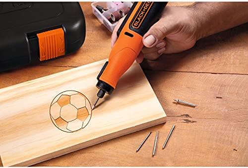 Multiferramenta rotativa black + decker 7,2 v, controle de velocidade variável, bateria integrada de 1,5 ah, inclui 53 acessórios e maleta de transporte, bcrt8ik