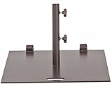 Abba Patio 78 lb. Square Steel Market Patio Umbrella Base Stand with Wheel and 2 Separate Poles for 1-1/2