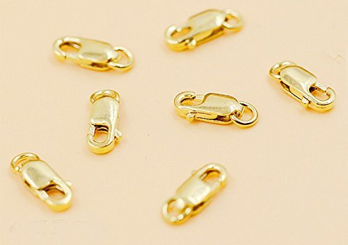 Fashionclubs 4pcs/set Yellow Gold Jewelry Lobster Clasp Bead Open Jump Ring (8mmx3mm)