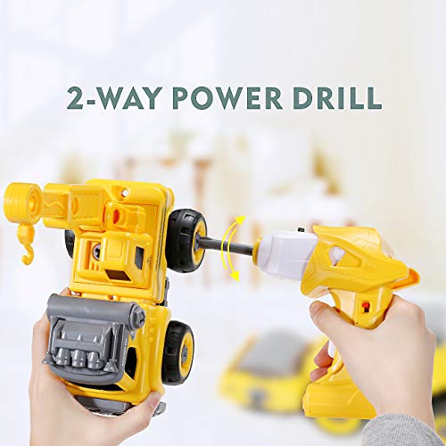Take Apart Toys Remote Truck - TFS Assembly Toy Bulldozer Constructions Building Vehicles Play Set with Electric RC Screwdriver, Ideal Educational STEM Toy Toddlers Boys Girls Aged 3, 4, 5, 6