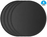 Foroffice 4 Pack Computer Mouse Pad with Non-Slip Rubber Base, Premium-Textured Mousepads Bulk with Stitched Edges, Mouse Pads Pack for Computers, Laptop, PC, Office & Home, 7.9x7.9 inches, 3mm, Black