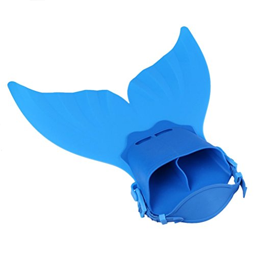 Sinwo Children Kids Mermaid Swim Fin Mermaid Monofin Tail Flipper Swimwear (Blue)