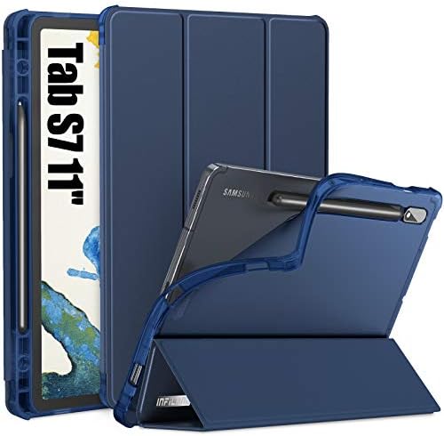 Infiland Galaxy Tab S7ケース Sペンホルダー付き スマートスタンドケースカバー つや消し半透明バックフィット Samsung Galaxy Tab S7 11インチ Sm T870 T875 T876 リリースタブレット 自動ウェイク スリープ ネイビー Enspgroup Com