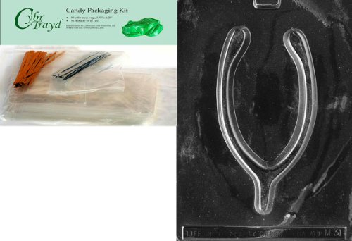 Wishbone Chocolate Candy Mold with Packaging Bundle