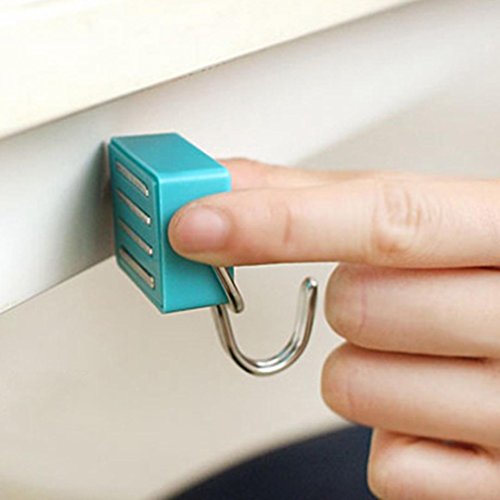 Molyveva Creative Tools Magnetic Hooks School Locker Hook Refrigerator Hanger,3.5*5.5*3cm,Blue