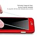 Venollc iphone 7 case, Ultra-Thin Full Body Coverage Hard Hybrid Plastic with Tempered Glass Screen Protector, Light-Weight Protective Case Cover and Skin for Apple iPhone 7(red)