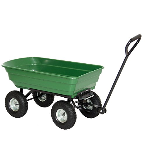 Garden Dump Cart Dumper Wagon Carrier Wheel Barrow 650lb Capacity - Thumbnail 2