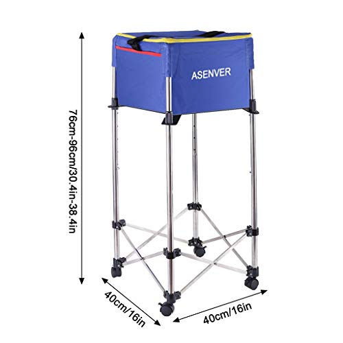 Homefami Tennis Cart Trolley Tennis Basket Court Equipment Tennis Accessories Portable Tennis Ball Hopper Including Tote