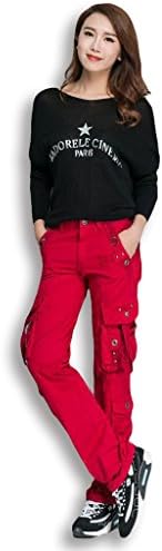 Lixmee Women'S Outdoor Straight Regular Cargo Pants _9309 Red XX-Large
