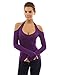 PattyBoutik Women's Halter Cut Out Shoulder Long Sleeve Top (Bright Purple S)