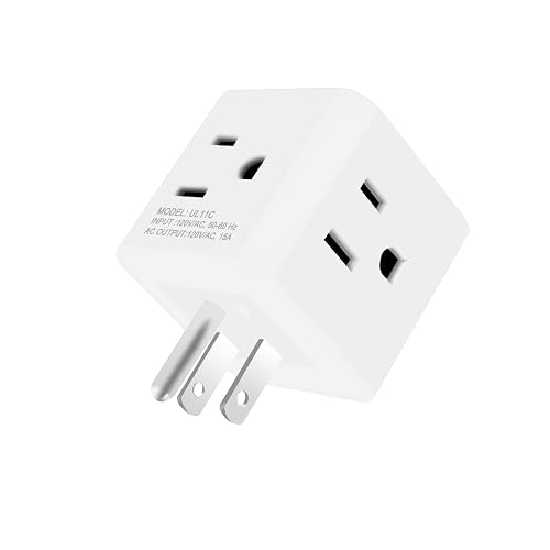 Multi Plug Outlet Splitter, USHANLIN 4 Way Electrical Outlet Extender 3 ...