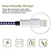 iPhone Cable - Aonsen 3Pack 6FT Extra Long Nylon Braided Charging Cord Charger, Lightning to USB Cable for iPhone 7, 7 Plus, SE, 6s, 6, 6 +, 5, 5s, iPad Air / Mini, iPod (Blue & White)