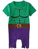 A&J Design Baby Boys' Green Hulk Romper Short Sleeve Costume