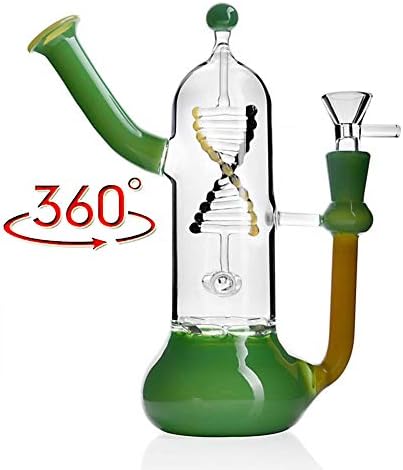 Funnowcol DNA Science Rotatable Structure Water Glass Decorative Bottle Rotate Pipe Green vase