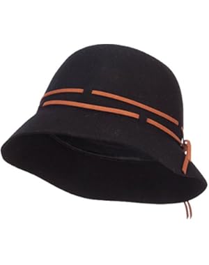 Women's Double Tie Wool Cloche Hat