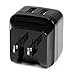 StarTech.com Travel USB Wall Charger – 2 Port – Black – Universal Travel Adapter – International Power Adapter – USB Charger
