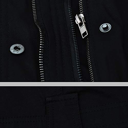 HOSOME Women Fur Lining Coat Womens Long Jacket Winter Warm Thick Hooded Parka Black - Thumbnail 5