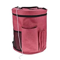 KIKISUM Knitting Bag Yarn Storage Portable Bag Organizer for Yarn Ball Crochet Hooks (Red-1PC)