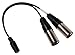 ALZO Stereo Microphone Adapter Cord for Pro Camcorders - 3.5 TRS Mini Phone Female Jack to 2 XLR Stereo