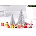EMiEN 19 Pieces Christmas Miniature Ornament Kits Set for DIY Fairy Garden Dollhouse Decoration,Santa,Christmas Trees,Small Bear,Snowman, Red Socks,Gift Bags,Star for Children
