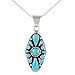 Turquoise Necklace 925 Sterling Silver Pendant & 18