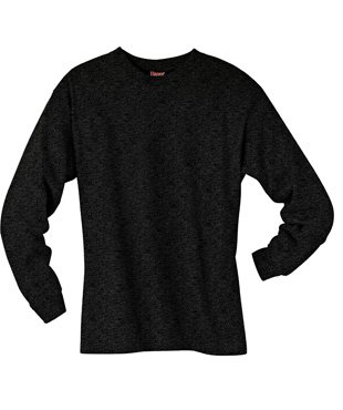 Hanes men s beefy long-sleeve t 6.1 oz ,charcoal heathe…