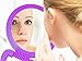 Double Sided Magnifying Mirror - Vanity Round Makeup Mirror with 1x and 5x Magnification - Mirror Stand with Adjustable Handle - Light, Compact Mirror - Portable, Standing Mirror for Travel (Purple)