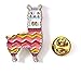 Backyard Art Llama Enamel Lapel Pin Wearing a Knit Sweater with Matching Bow Tie - Accessory for Knitters and Crocheters Project Bags