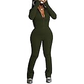 HBQ Women's 2 Piece Tracksuit Sets Long Sleeve Zip Up Crop Tops and Flare Pants Casual Workout Oufit Jogger Loungewear Set
