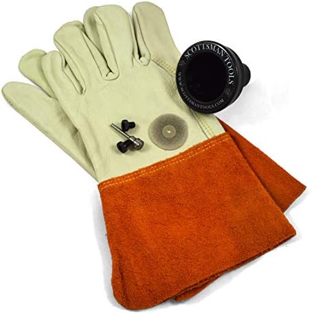 Scottsman Tungsten Sharpener w/Grinder Attachment - with TIG GLOVES