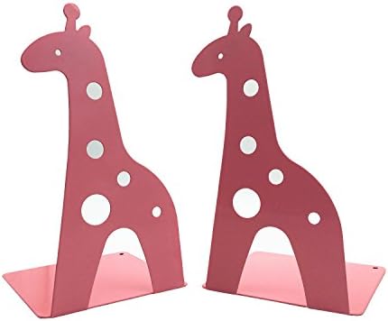 HERF Cute Nonskid Art Bookend 1 Pair Pink-Giraffe