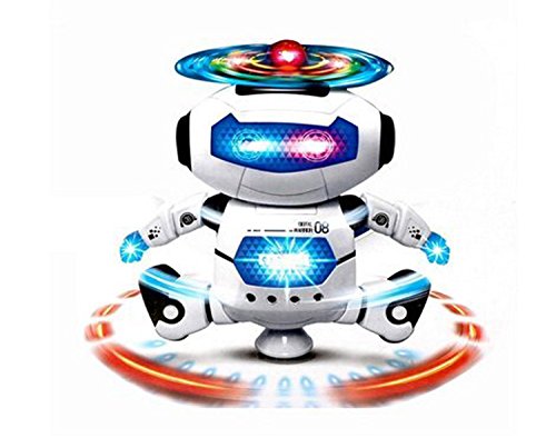 KI’MAG Robot Dancing Toy For Kids With Body Spinning 360 degrees and Bright Flashing Lights – For Kid Develop Motor Skills