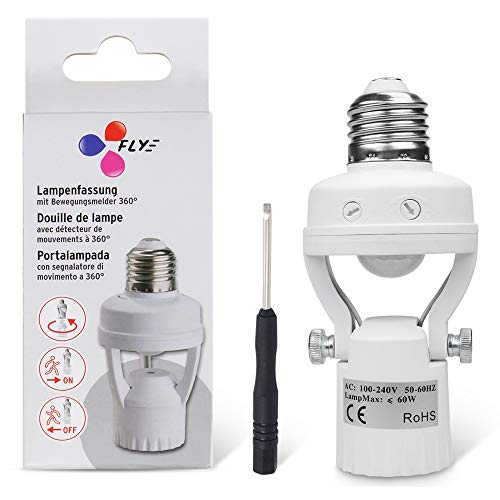 8T8 Motion Sensor Light Socket, PIR Motion E26 Screw Bulb Adapter, Adjustable Auto On/Off Night Light Control Smart sensor bulb adapter for Storage Room, garage light (Manual Sensor_1) - Thumbnail 7
