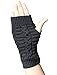 Justay 2/3 Pairs Winter Warm Knit Fingerless Gloves for Women Cable Fingerless Arm Warmers Mittens(06-2Pairs,Darkgray+Darkgray)