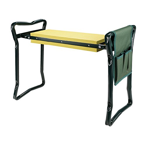 Elever Home Garden Kneeler, Folding EVA Foam Padding Seat Outdoor Lawn Bench Chair Kneeler With Tool Pouch[US Stock] (Yellow)