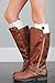 Girls Boot Cuffs 1 Button Knit Cuff for Kids by Modern Boho Ivory